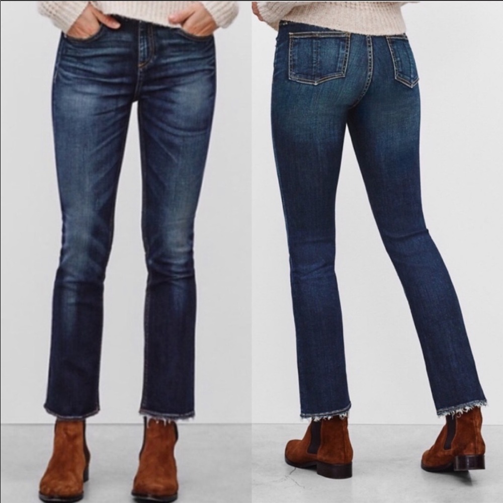Rag & Bone Crop Skinny Jeans Frayed Doheny